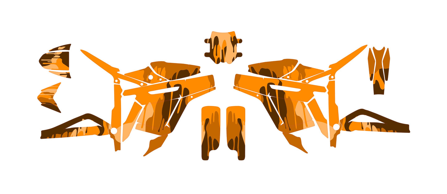 Talaria Sting Graphics Kit - Orange Camo Drip