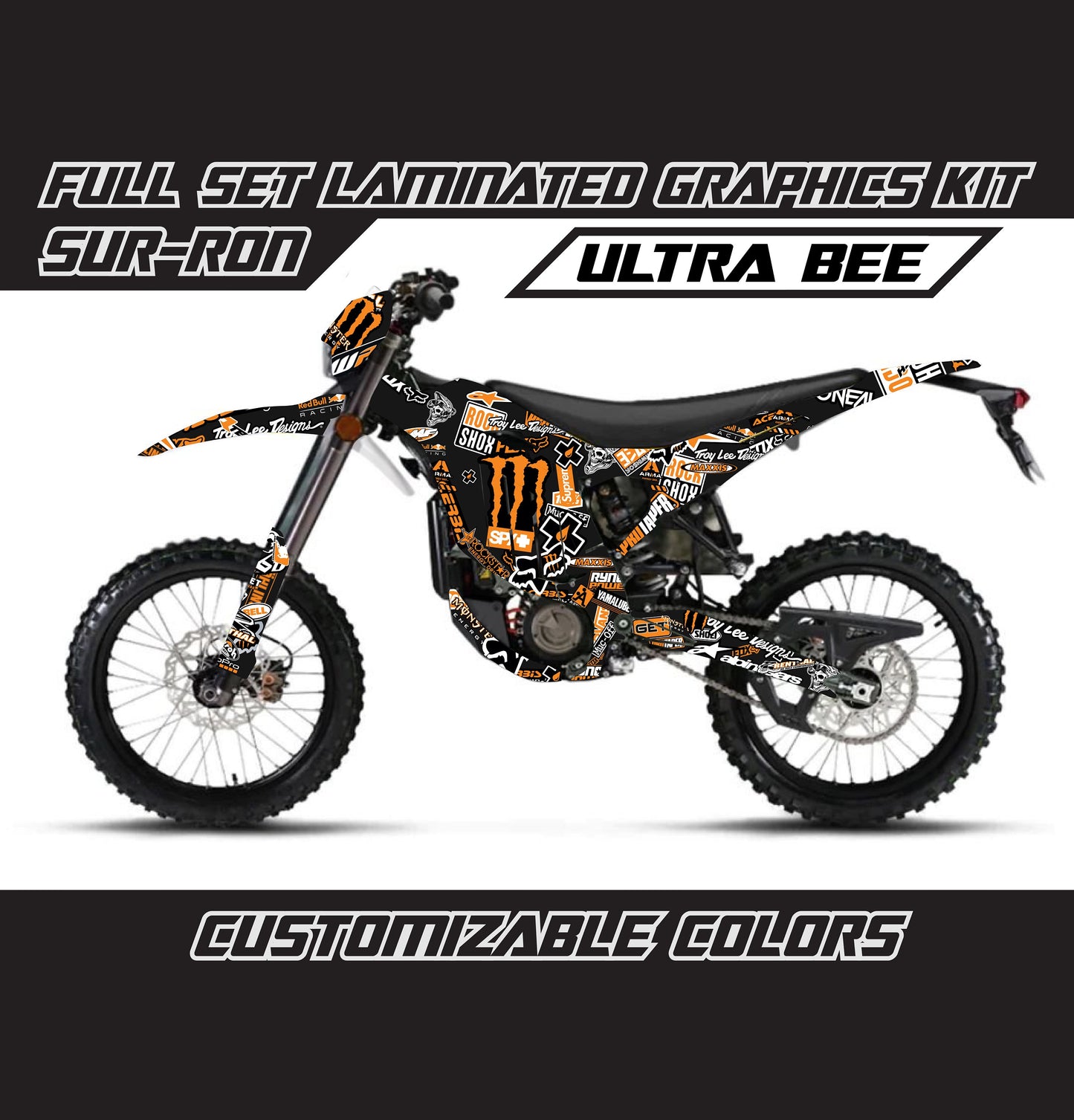 Sur Ron Ultra Bee Graphics Kit - Orange Stickerbomb