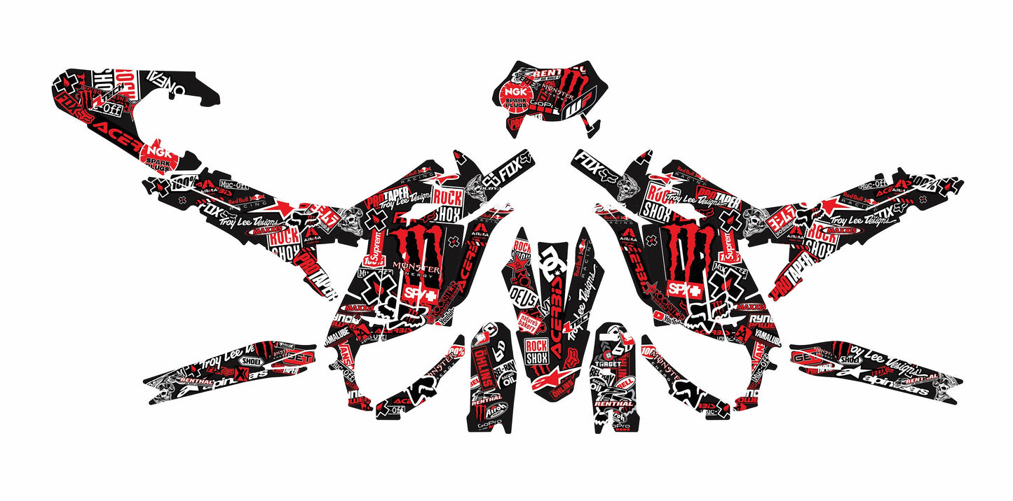 Sur Ron Ultra Bee Graphics Kit - Red Stickerbomb