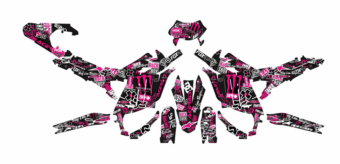 Sur Ron Ultra Bee Graphics Kit - Pink Stickerbomb