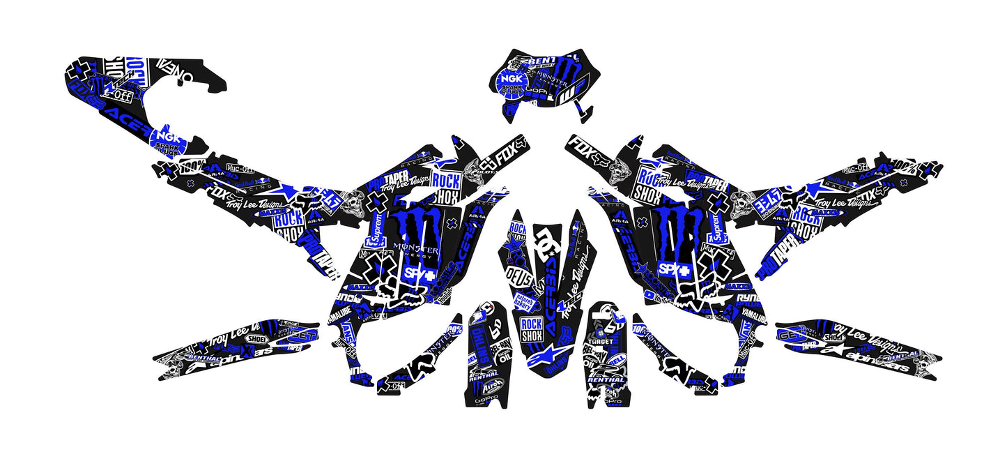 Sur Ron Ultra Bee Graphics Kit - Blue Stickerbomb