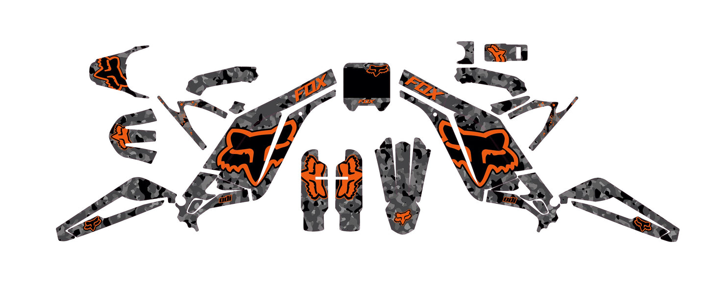 Sur Ron Light Bee X Graphics Kit - Orange Camouflage Fox