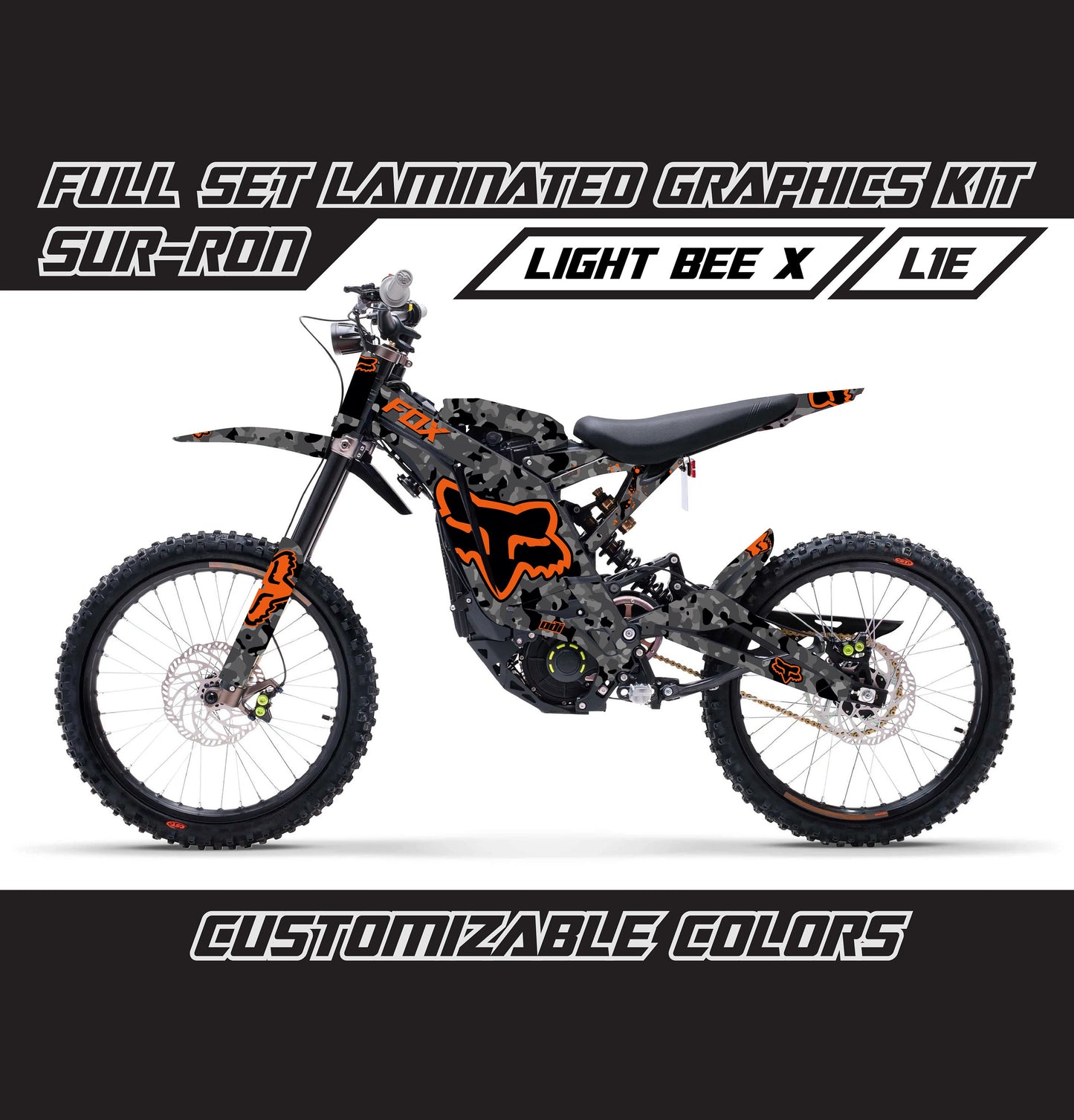 Sur Ron Light Bee X Graphics Kit - Orange Camouflage Fox