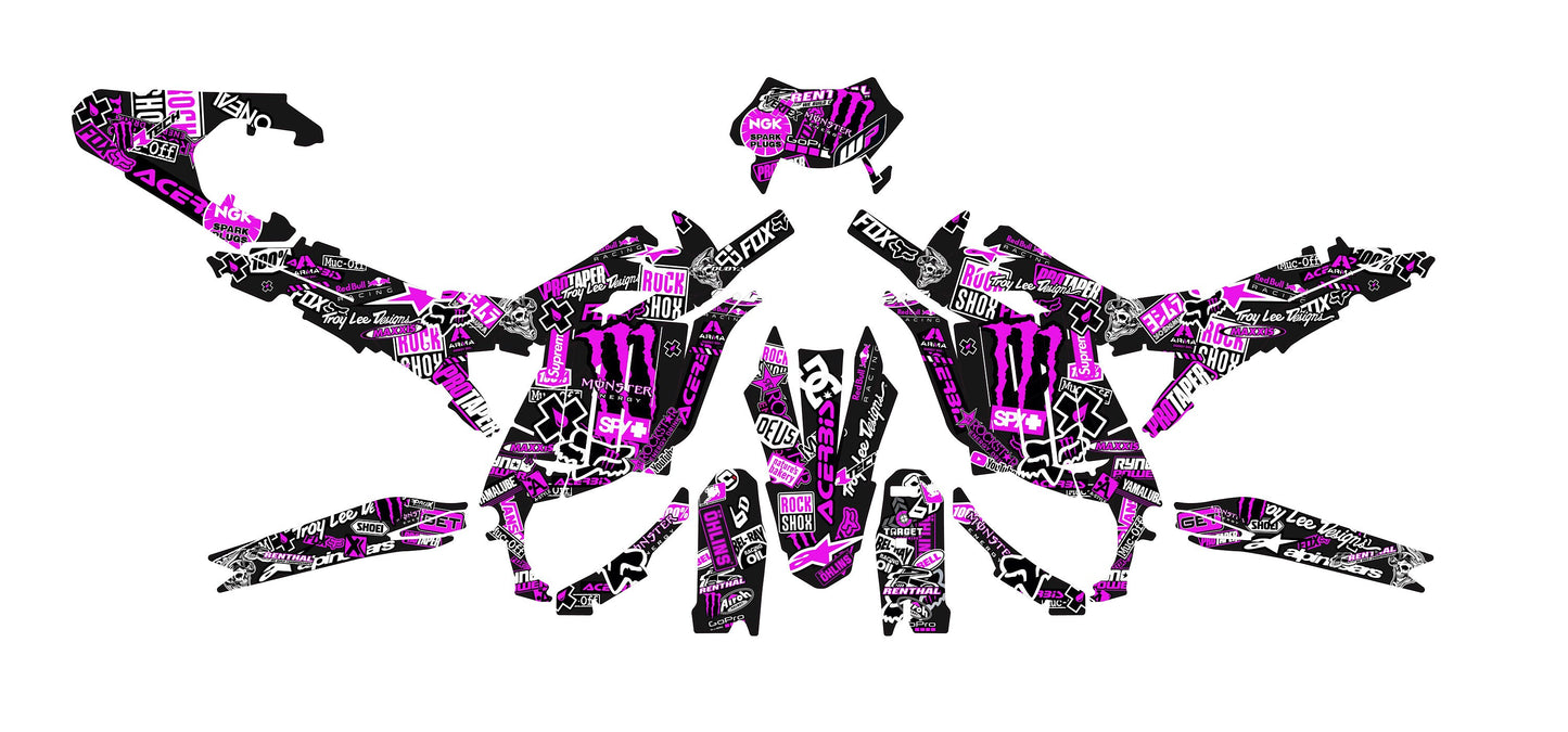 Sur Ron Ultra Bee Graphics Kit - Purple Stickerbomb