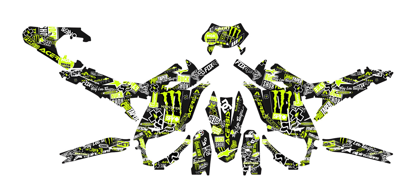Sur Ron Ultra Bee Graphics Kit - Lime Green Stickerbomb