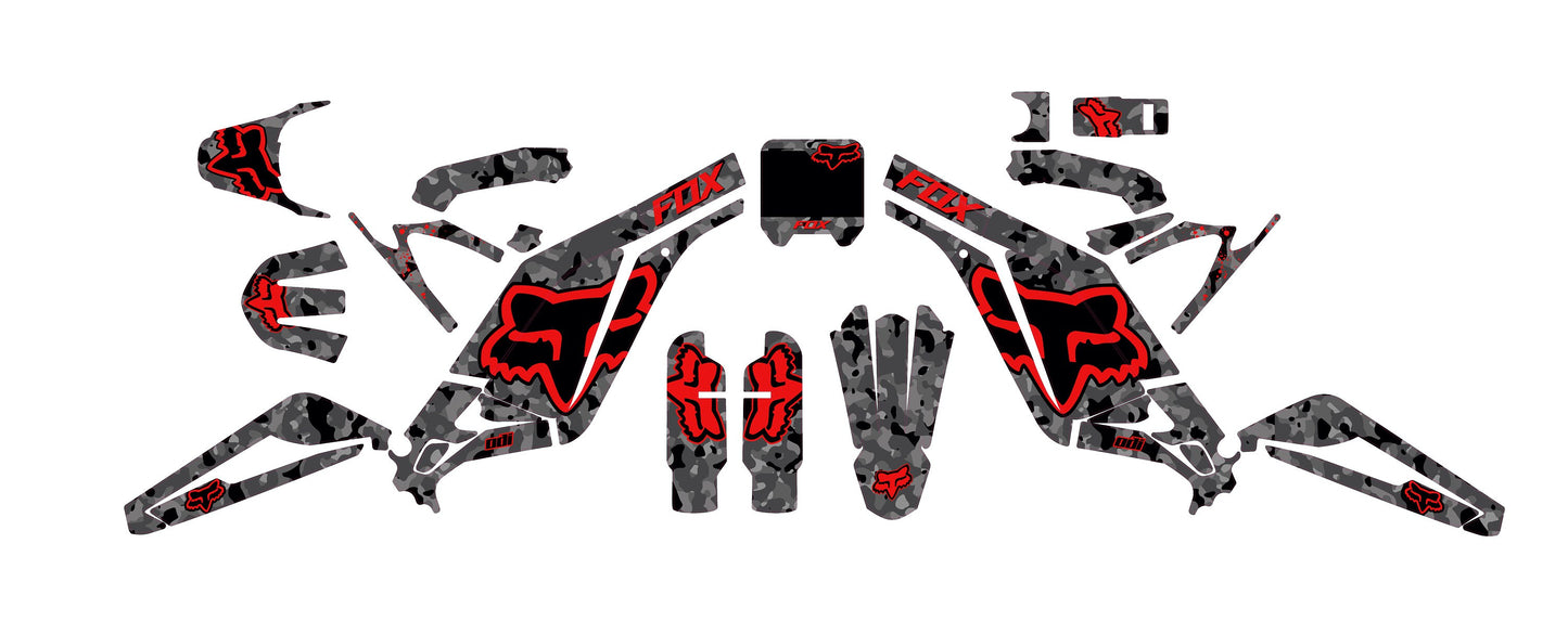 Sur Ron Light Bee X Graphics Kit - Red Camouflage Fox