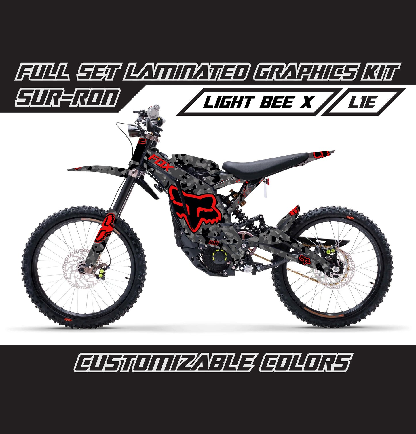 Sur Ron Light Bee X Graphics Kit - Red Camouflage Fox