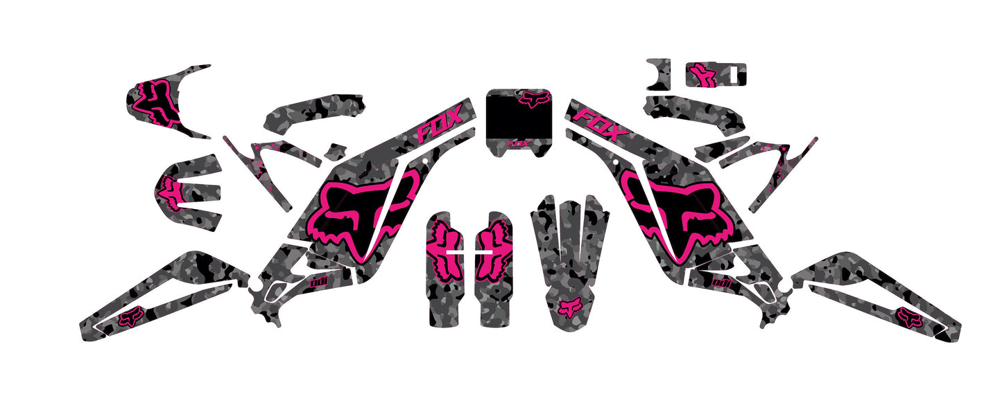 Sur Ron Light Bee X Graphics Kit - Hot Pink Camouflage Fox