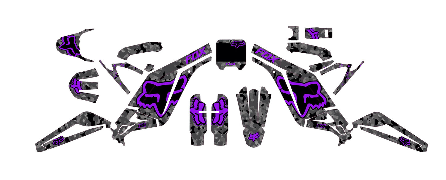 Sur Ron Light Bee X Graphics Kit - Violet Camouflage Fox