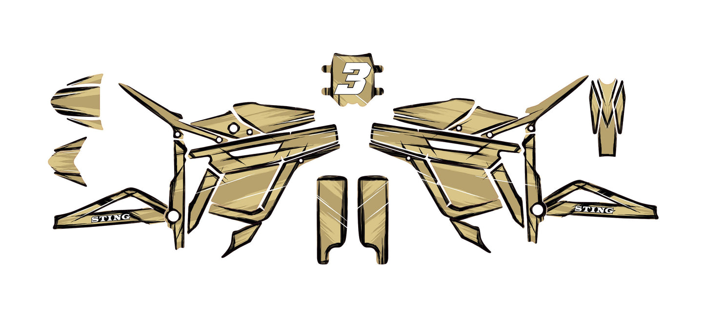 Talaria Sting Graphics Kit - Beige Cartoon Style