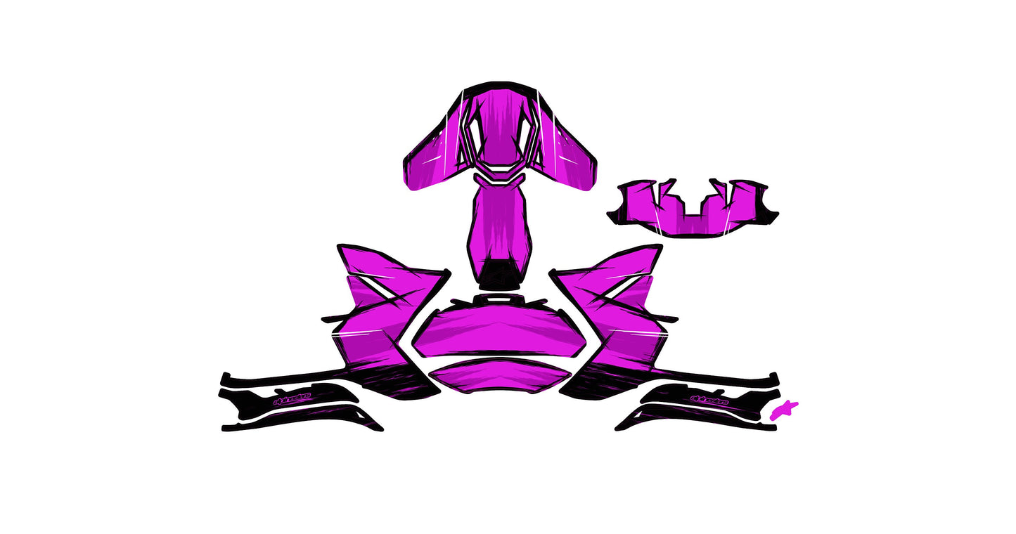 Alpinestars SM8 Helmet Graphics Kit - Purple Cartoon Style