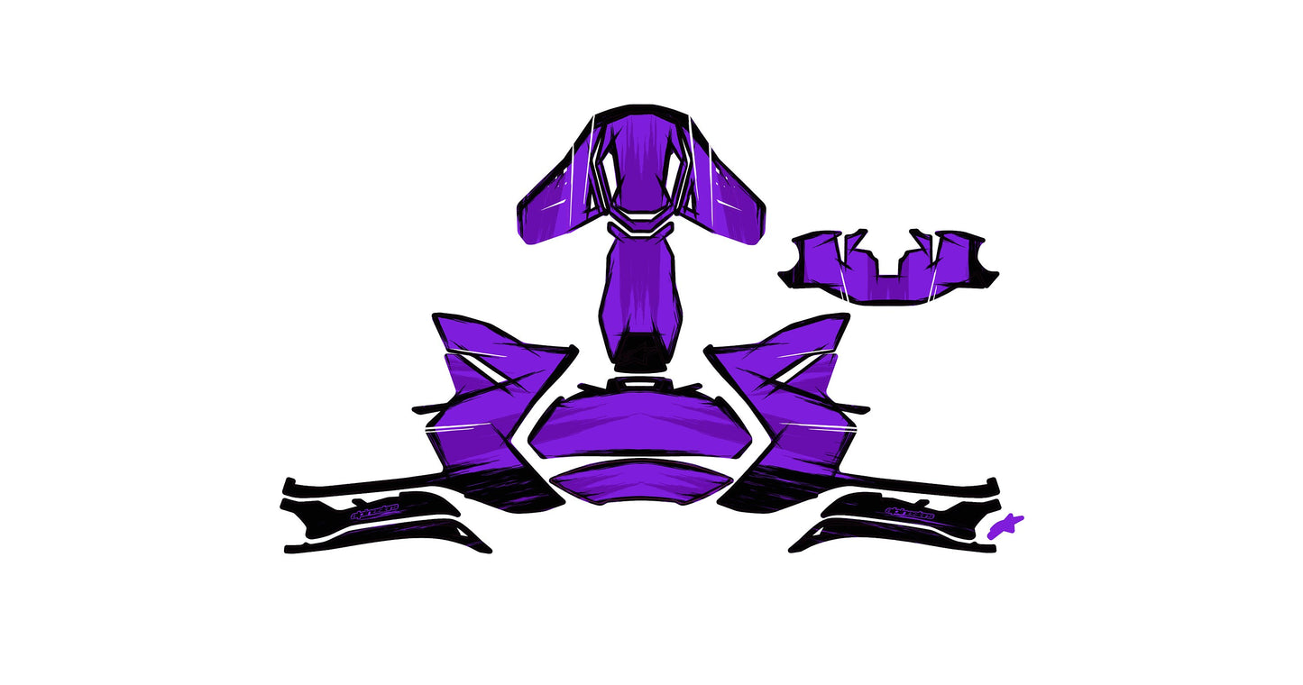 Alpinestars SM8 Helmet Graphics Kit - Violet Cartoon Style