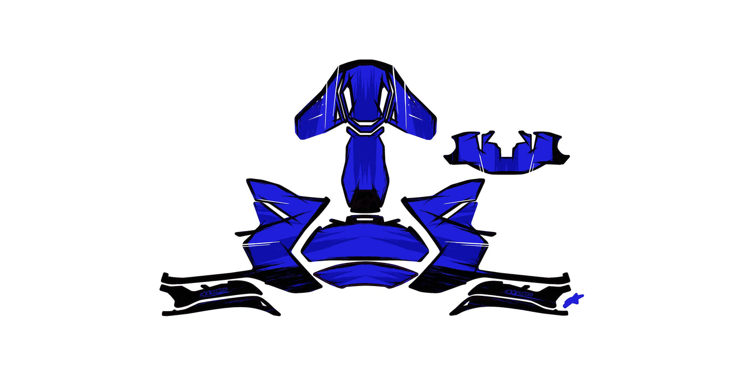 Alpinestars SM10 Helmet Graphics Kit - Blue Cartoon Style