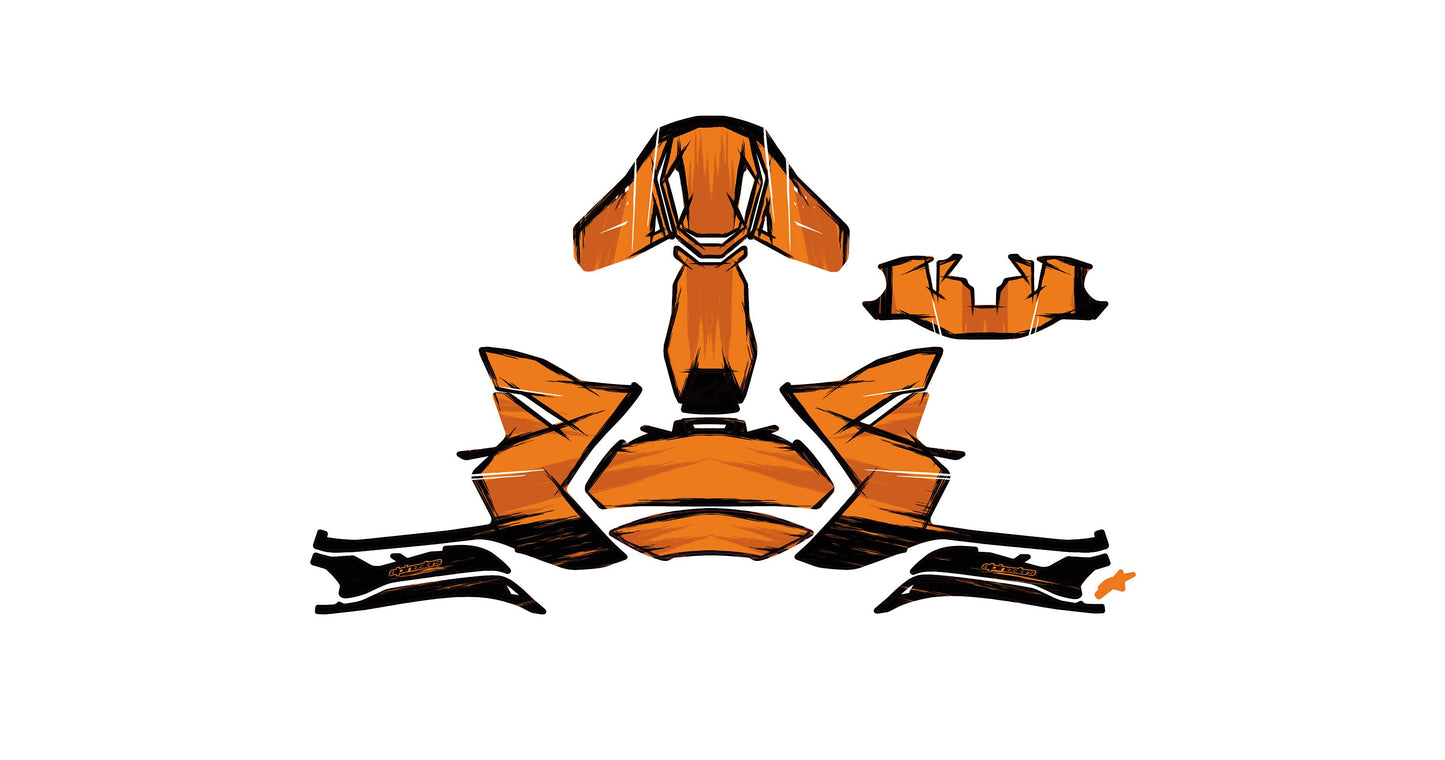 Alpinestars SM10 Helmet Graphics Kit - Orange Cartoon Style