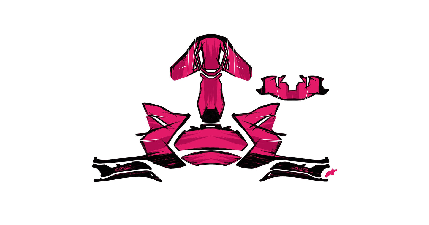 Alpinestars SM8 Helmet Graphics Kit - Pink Cartoon Style