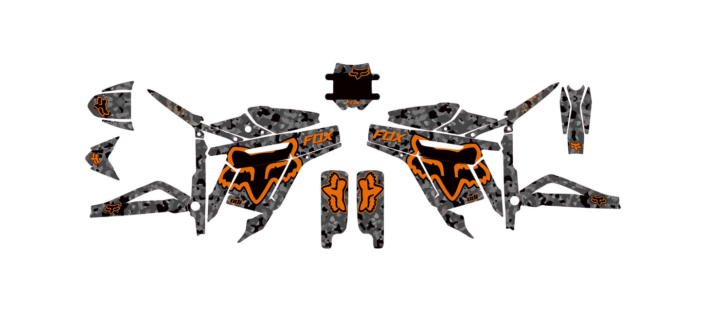 Talaria Sting Graphics Kit - Orange Camo Fox