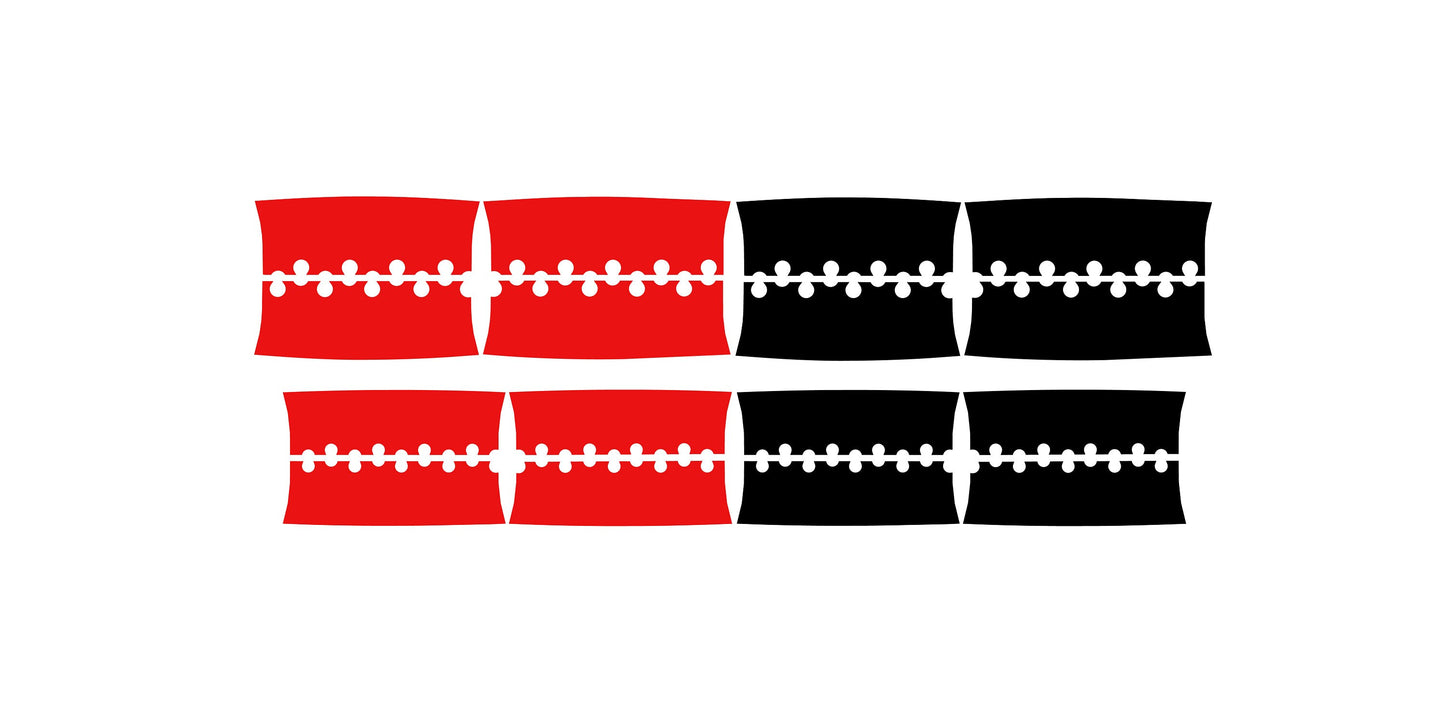 Supermoto 17" Wheels 50/50 Graphics Set - Red Black