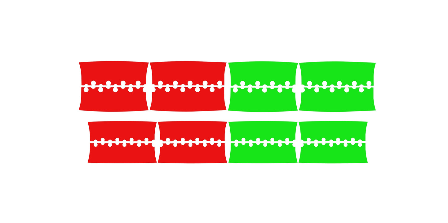 Supermoto 17" Wheels 50/50 Graphics Set - Red Green