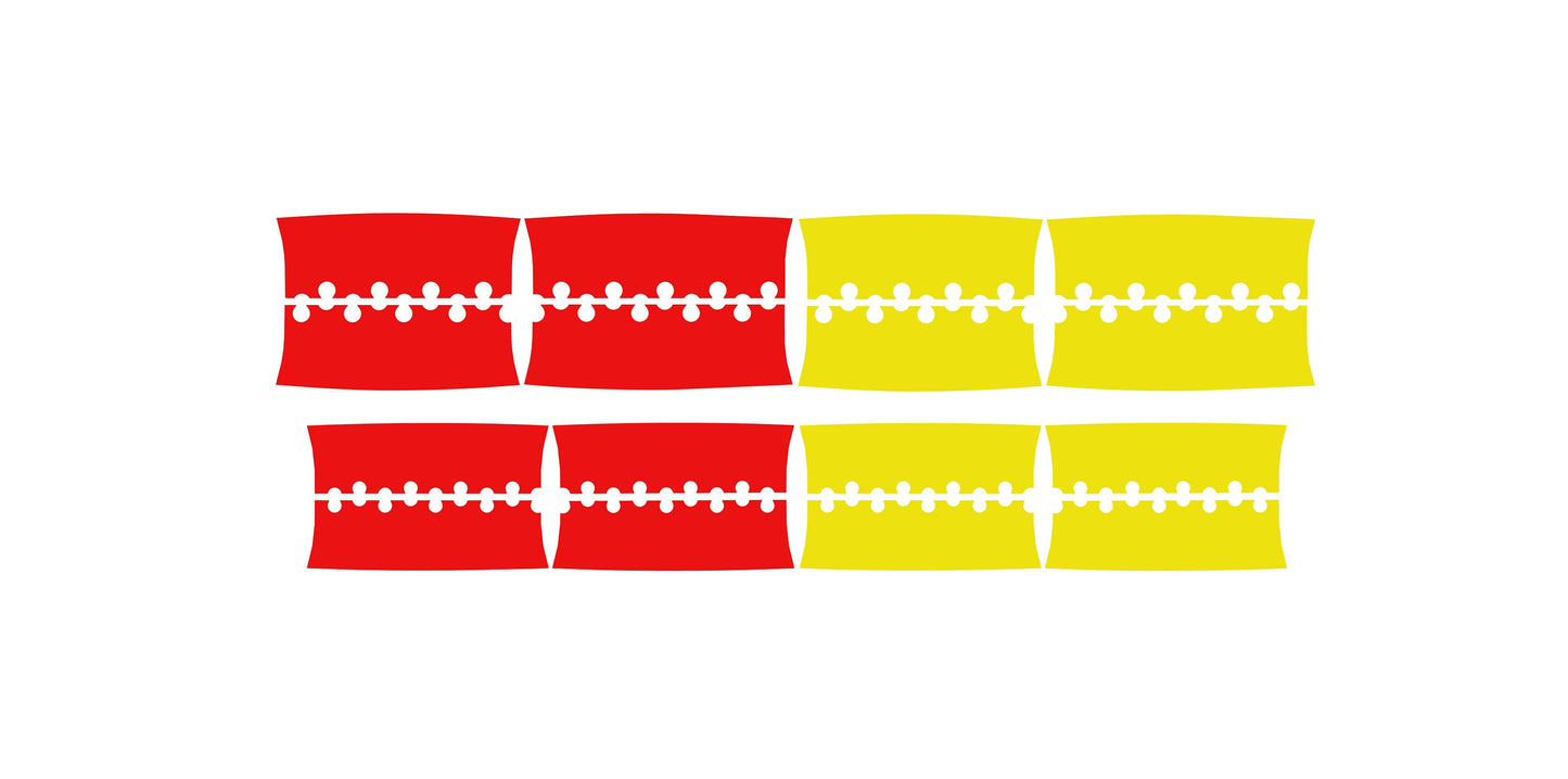 Supermoto 17" Wheels 50/50 Graphics Set - Red Yellow