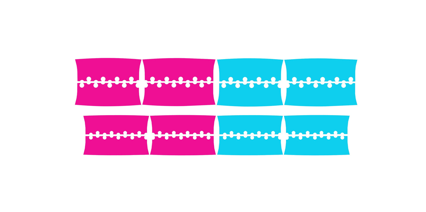 Supermoto 17" Wheels 50/50 Graphics Set - Sky Blue Pink