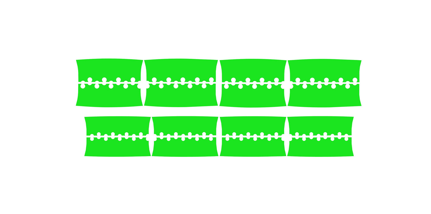 Supermoto 17" Wheels Graphics Set - Full Fluorescent Green