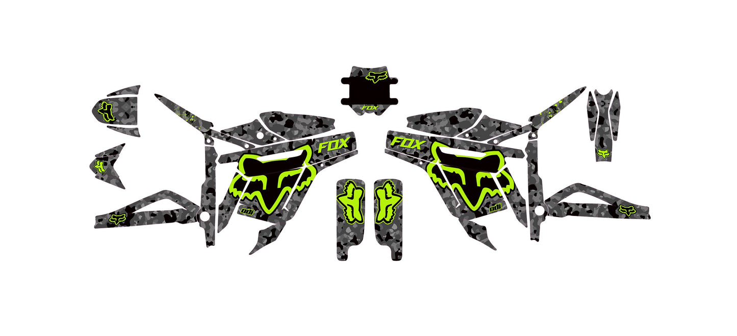 Talaria Sting Graphics Kit - Fluo Lime Camo Fox