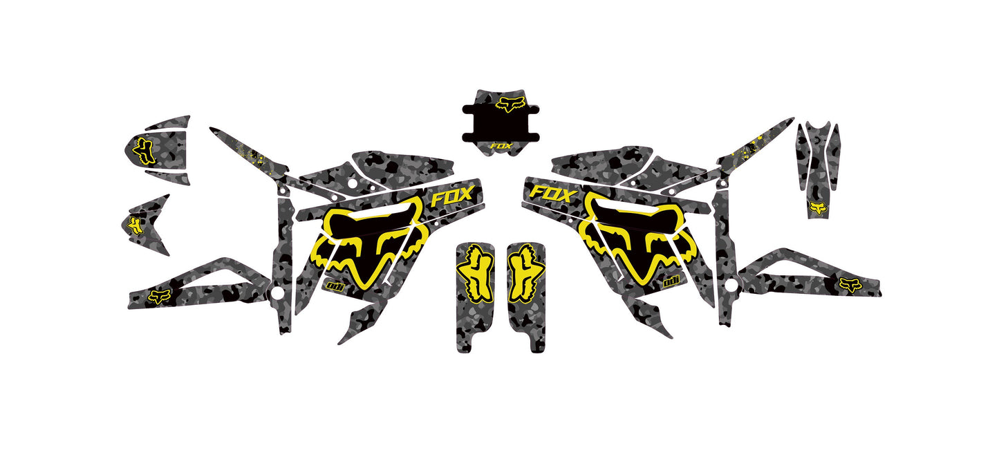 Talaria Sting Graphics Kit - Yellow Camo Fox