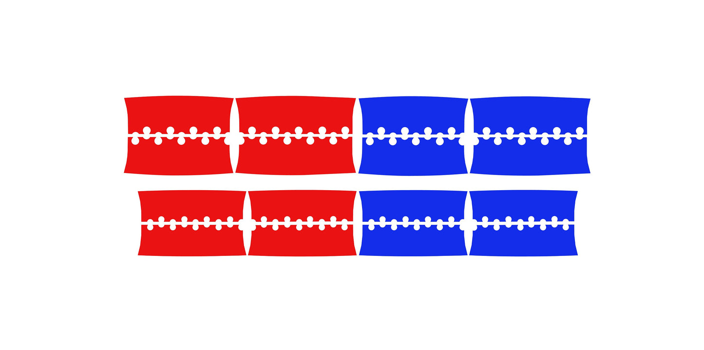 Supermoto 17" Wheels 50/50 Graphics Set - Blue Red