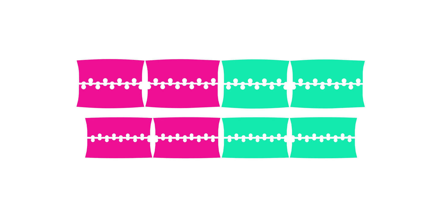 Supermoto 17" Wheels 50/50 Graphics Set - Turquoise Pink