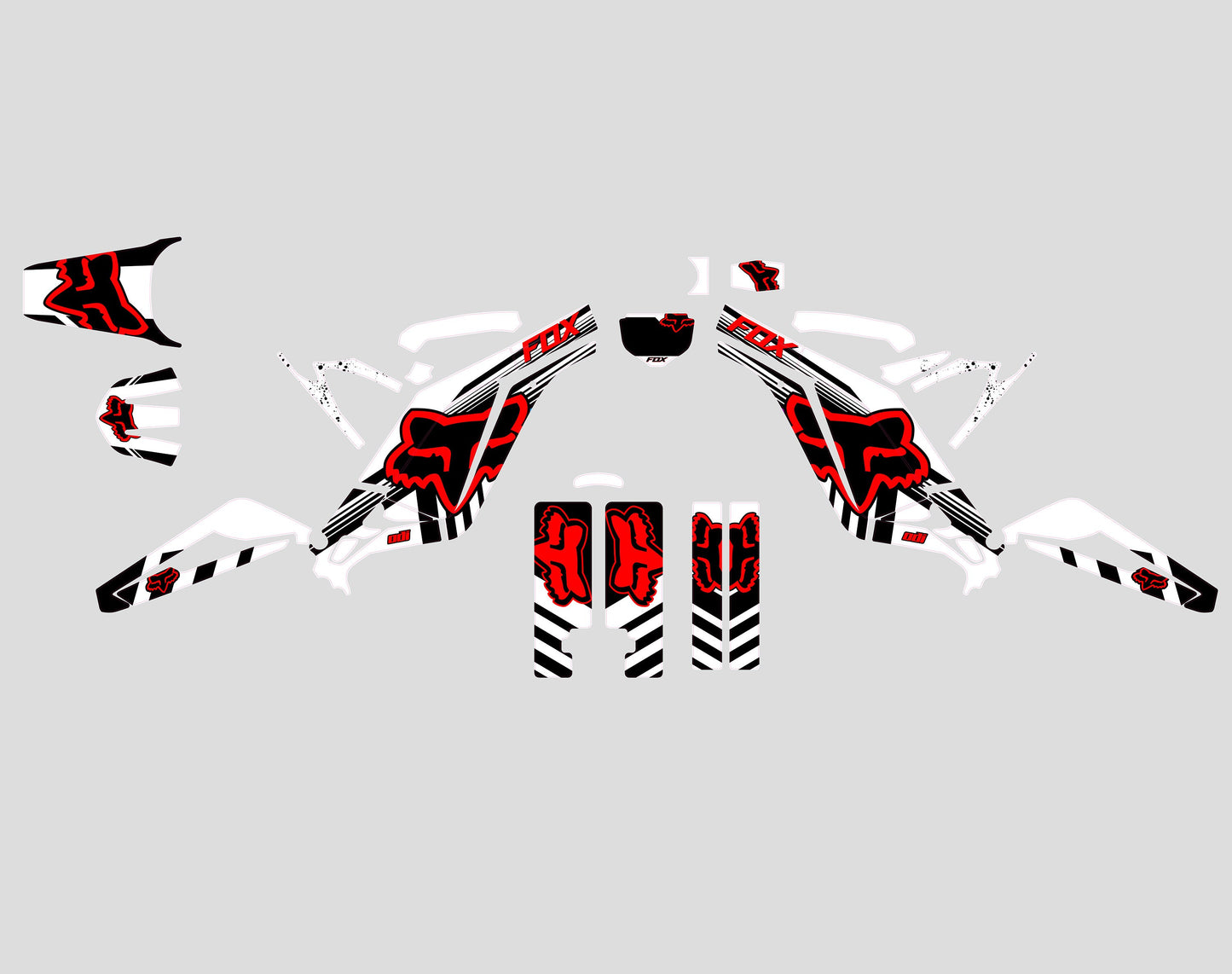 Sur Ron Light Bee X Graphics Kit - Red White Fox