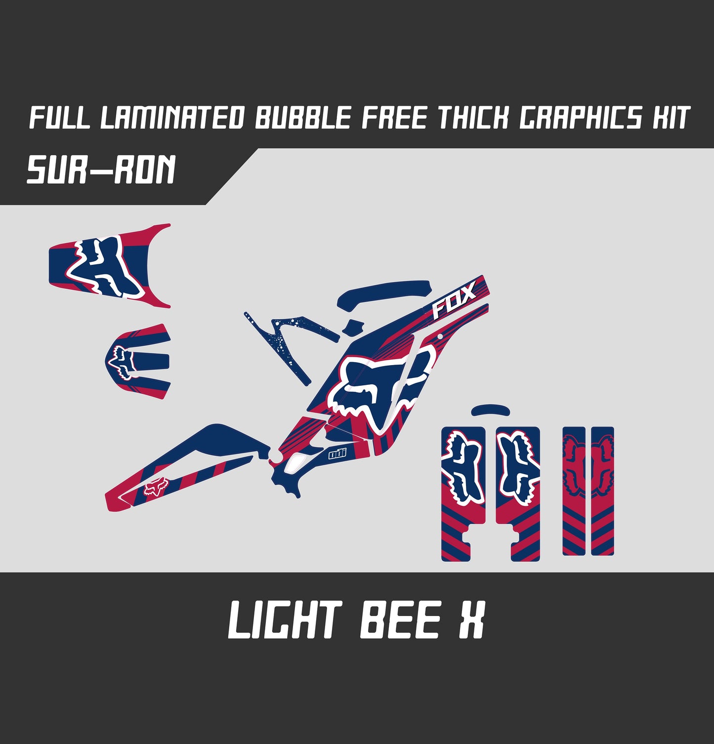 Sur Ron Light Bee X Graphics Kit - Blue Red Fox