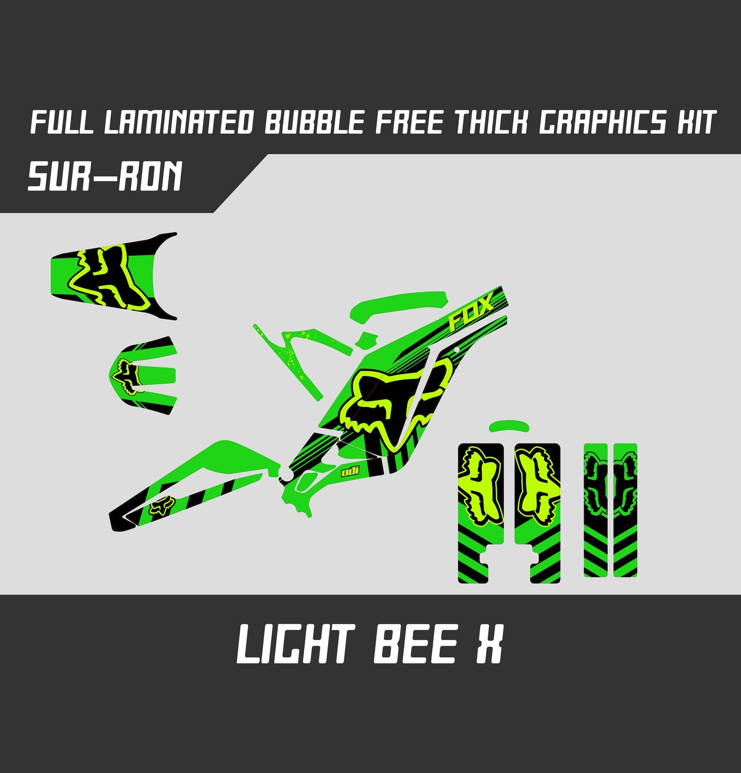 Sur Ron Light Bee X Graphics Kit - Green Fox