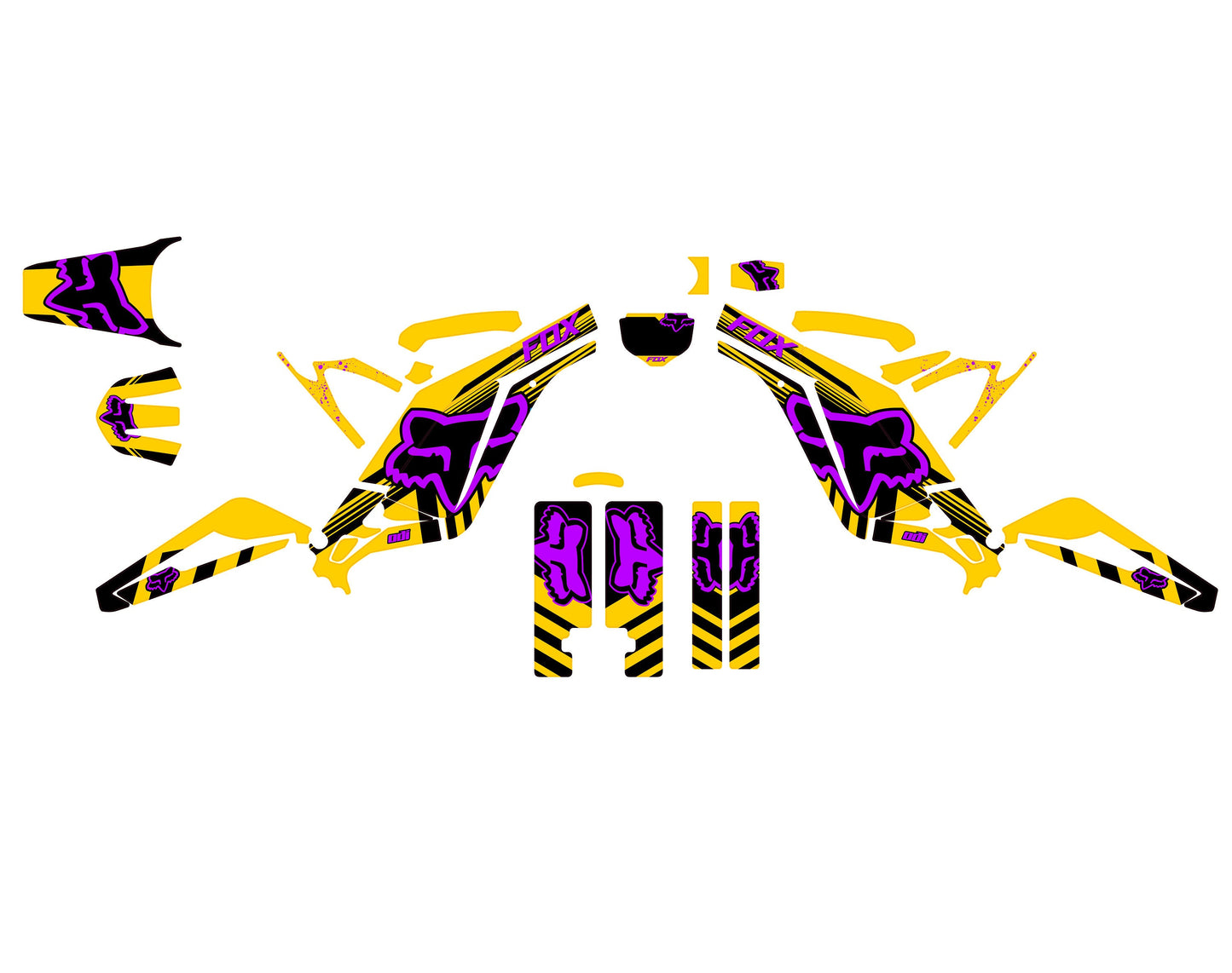 Sur Ron Light Bee X Graphics Kit - Purple Yellow Fox