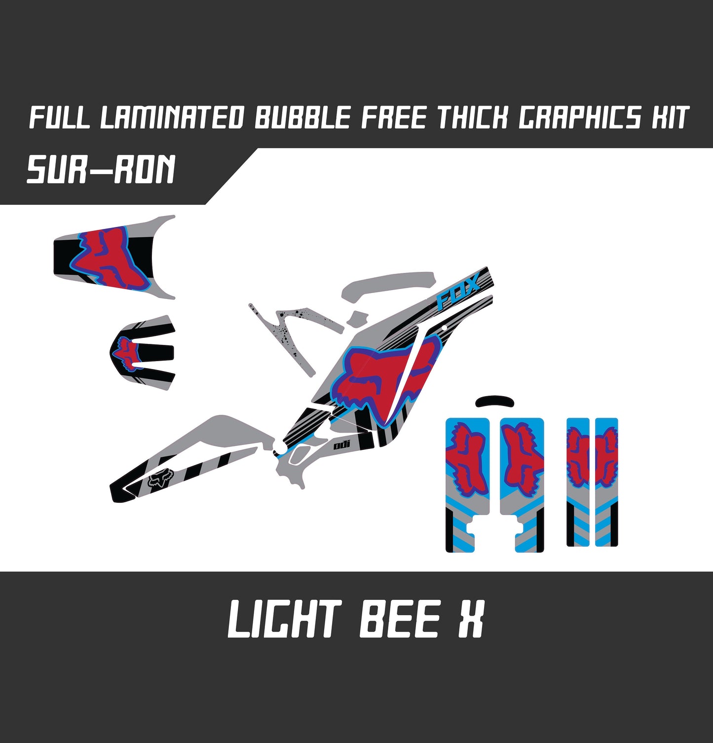 Sur Ron Light Bee X Red Gray Fox Graphics Kit