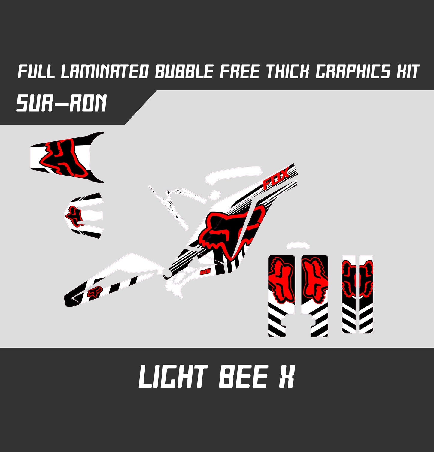 Sur Ron Light Bee X Graphics Kit - Red White Fox