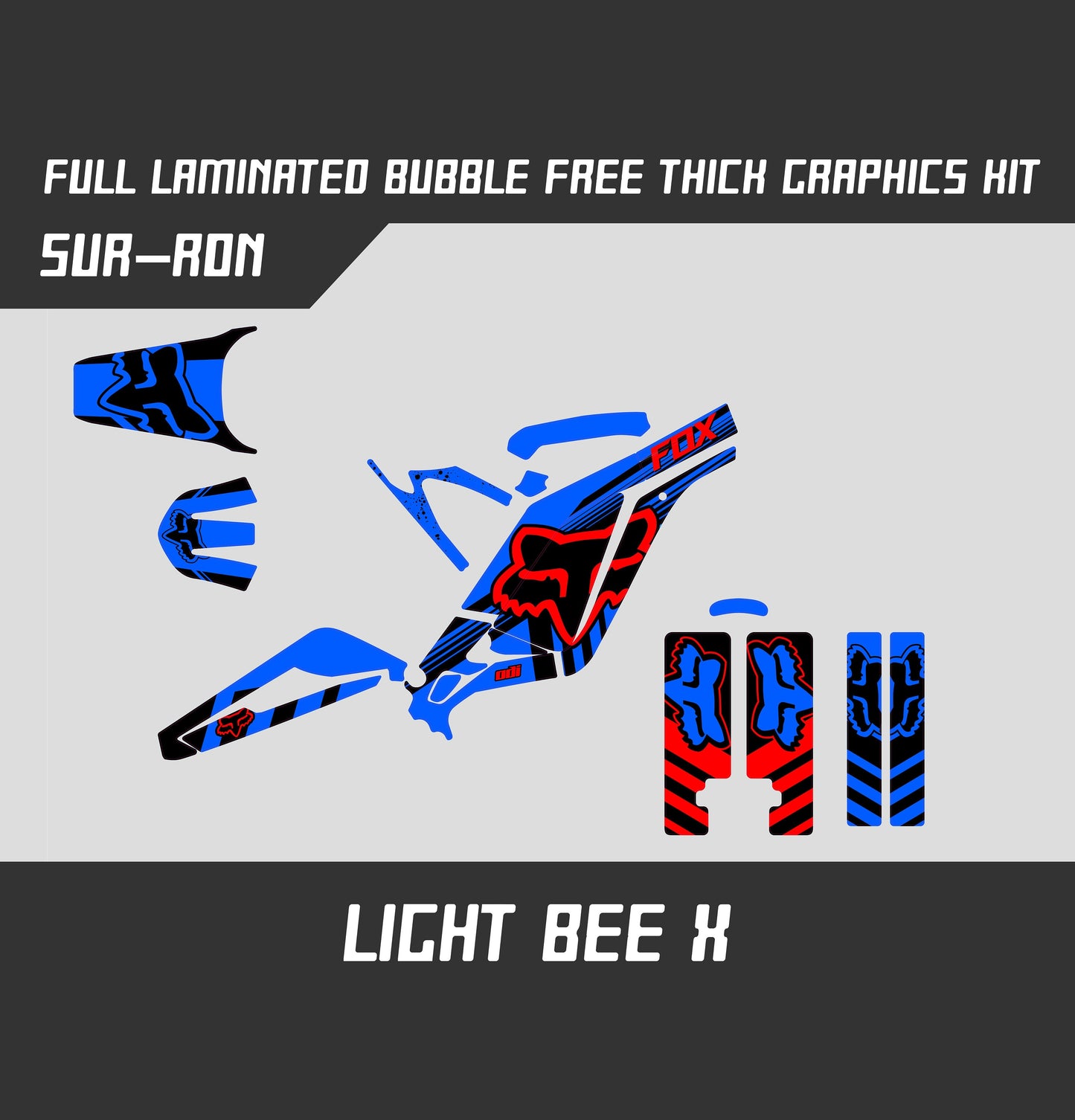 Sur Ron Light Bee X Graphics Kit - Red Blue Fox