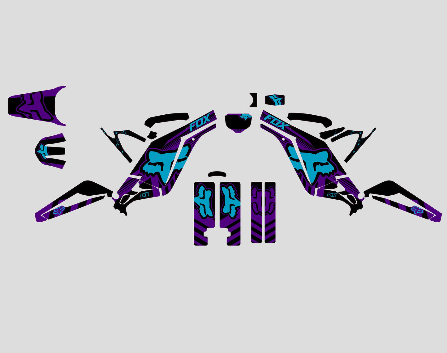 Sur Ron Light Bee X Graphics Kit - Blue Purple Fox