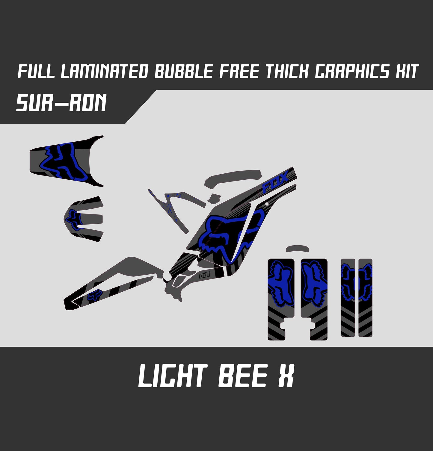 Sur Ron Light Bee X Graphics Kit - Blue Gray Fox