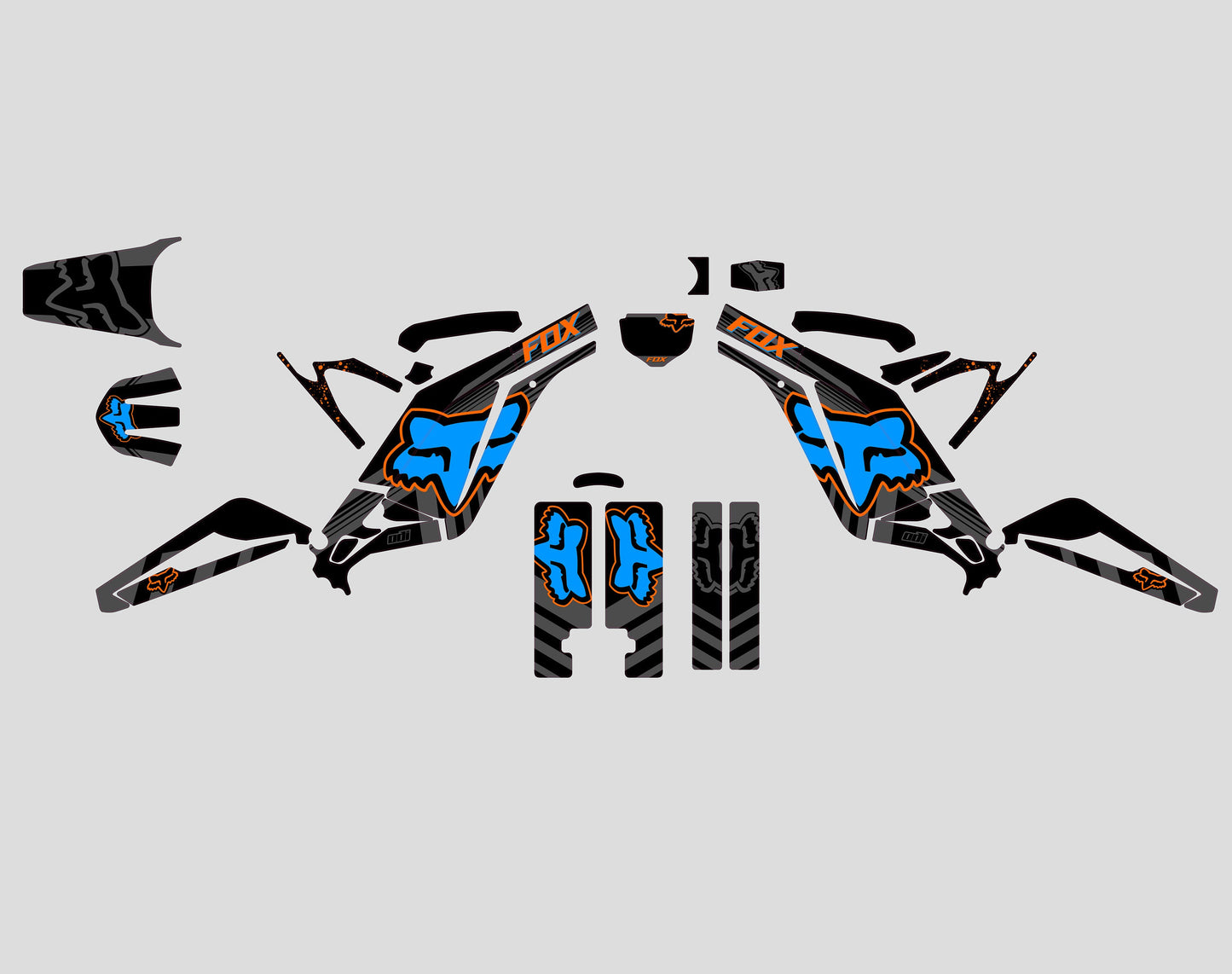 Sur Ron Light Bee X Graphics Kit - Sky Blue Black Fox