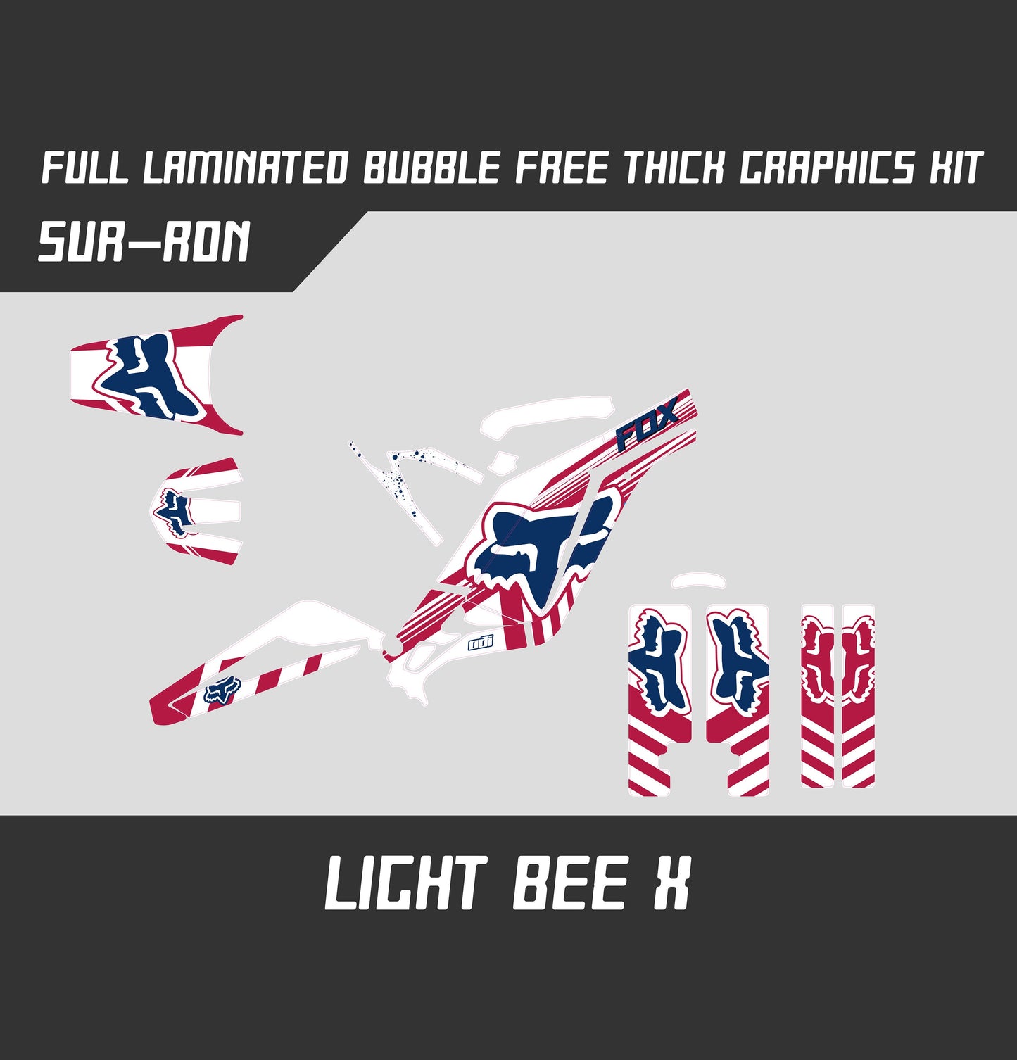 Sur Ron Light Bee X Graphics Kit - Blue White Fox