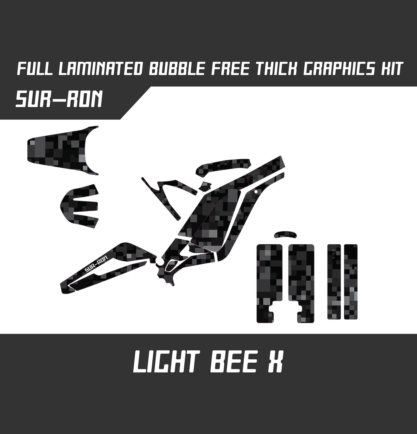 Sur Ron Light Bee X Graphics Kit - Gray Pixel Camo