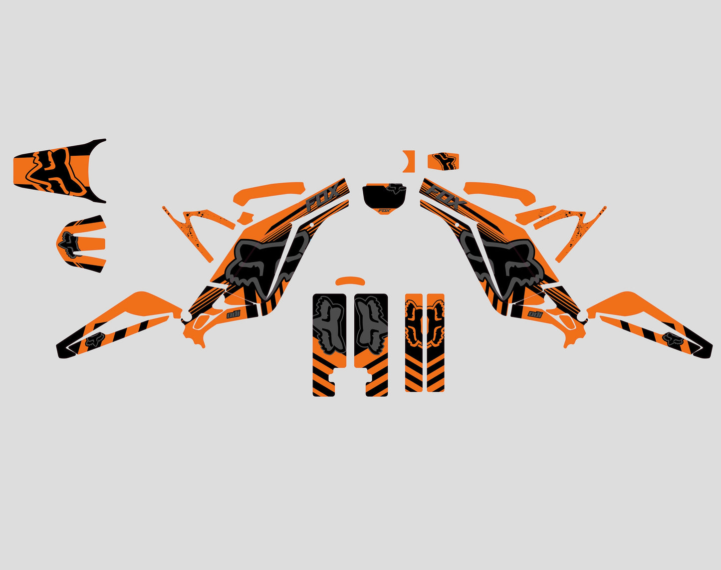 Sur Ron Light Bee X Graphics Kit - Gray Orange Fox