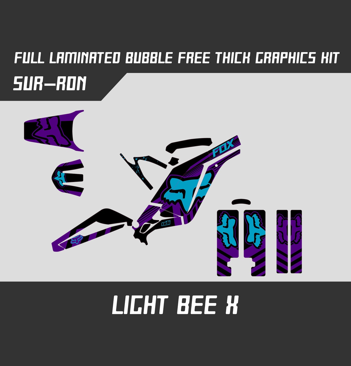 Sur Ron Light Bee X Graphics Kit - Blue Purple Fox