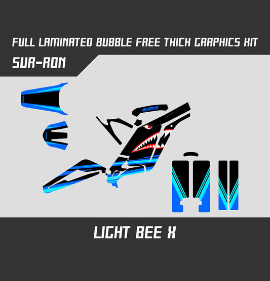 Sur Ron Light Bee X Black Blue Shark Graphics Kit