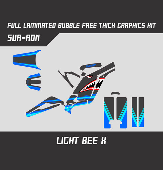 Sur Ron Light Bee X Blue Gray Shark Graphics Kit