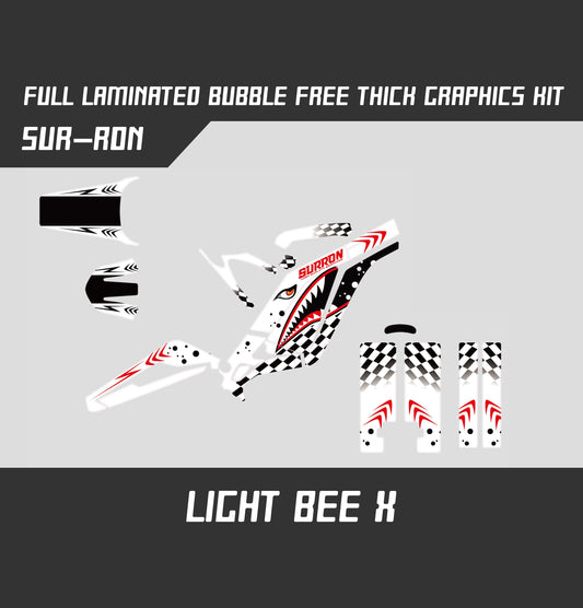 Sur Ron Light Bee X Black White Shark Graphics Kit