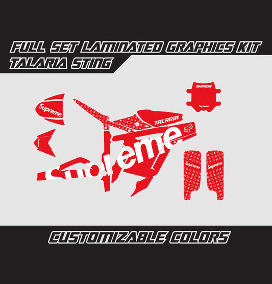 Talaria Sting Graphics Kit - Red White Supreme