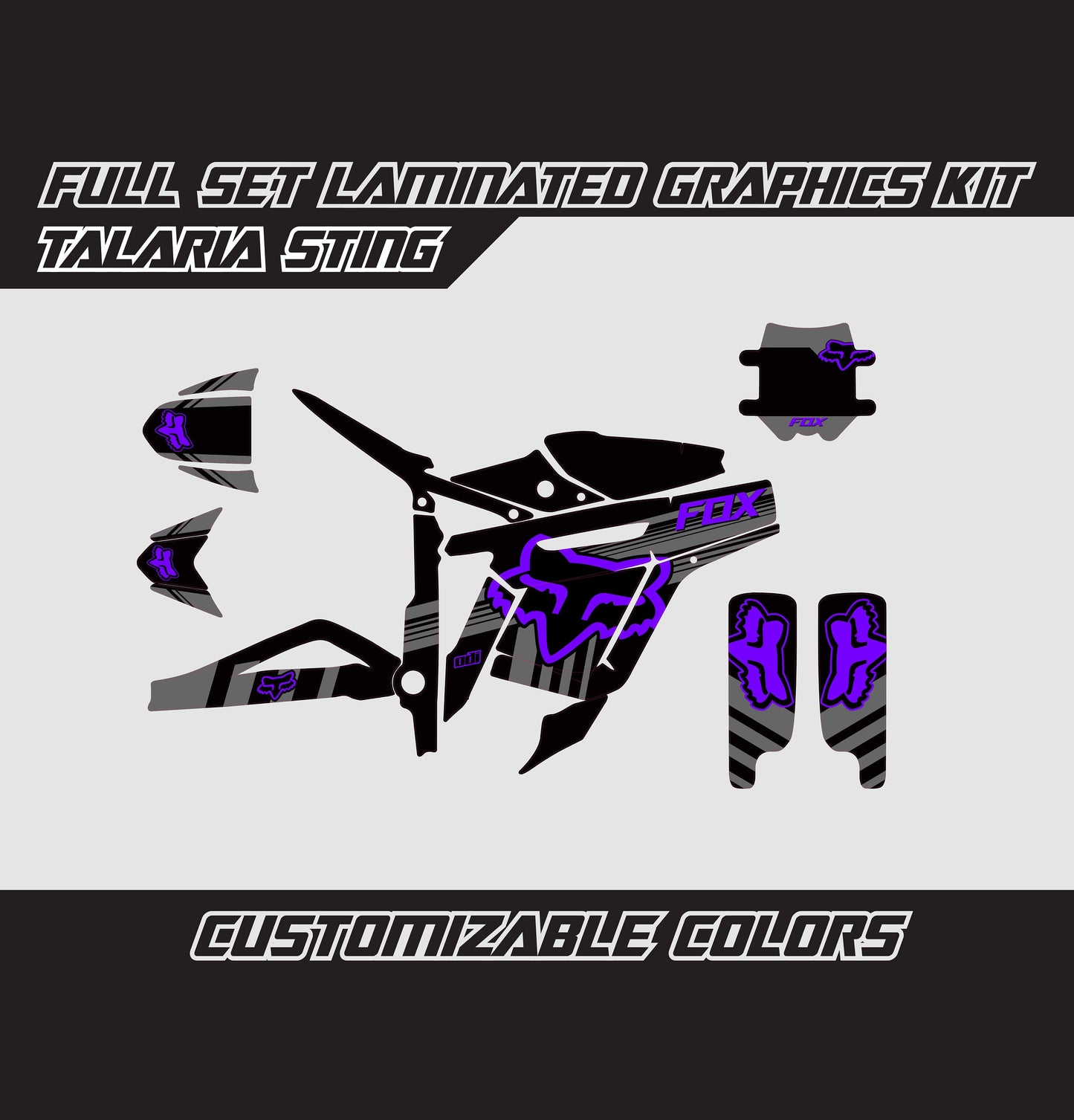 Talaria Sting Graphics Kit - Violet Black Fox