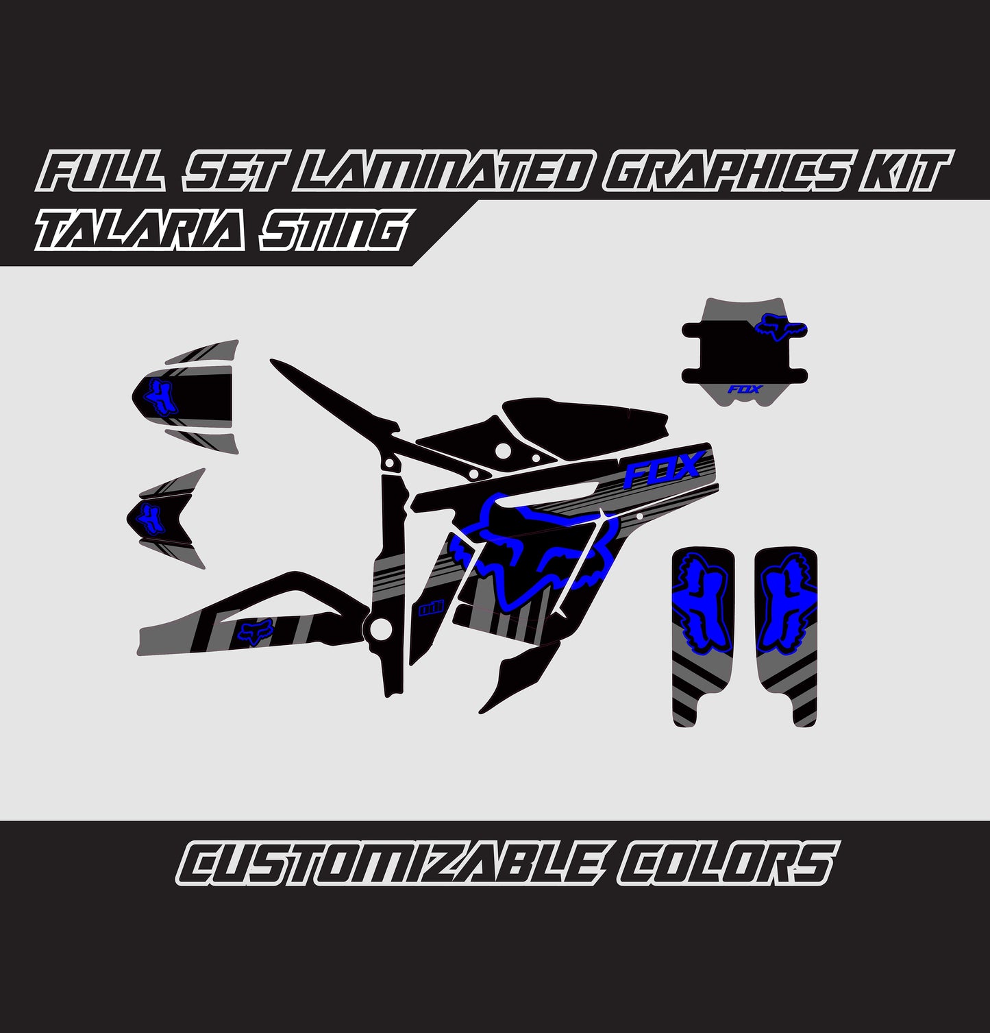 Talaria Sting Graphics Kit - Blue Black Fox