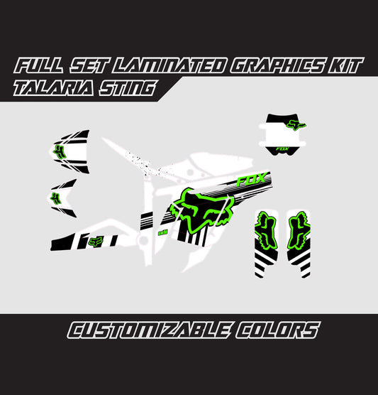 Talaria Sting Graphics Kit - Green White Fox
